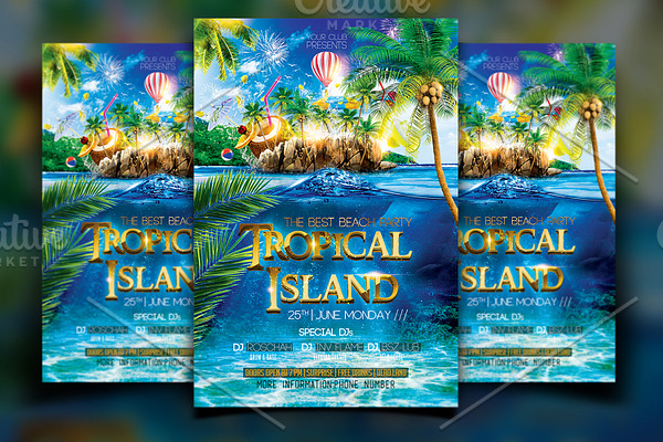 Tropical Island Party Flyer