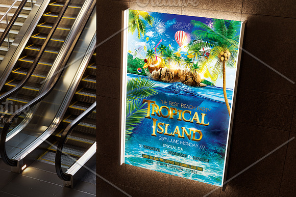 Tropical Island Party Flyer in Flyer Templates - product preview 1