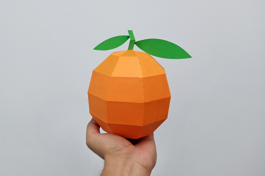 DIY Orange Model - 3d papercraft in Templates - product preview 8