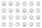set of 24 face icons