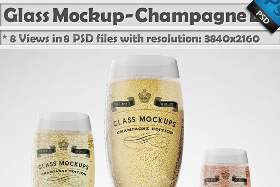 Glass Mockup - Champagne Glass Vol 8 in Product Mockups - product preview 8