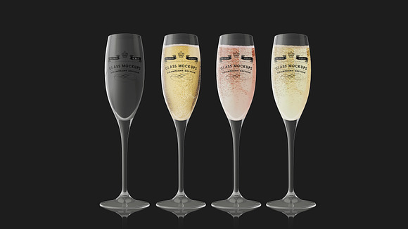 Glass Mockup - Champagne Glass Vol 8 in Product Mockups - product preview 1