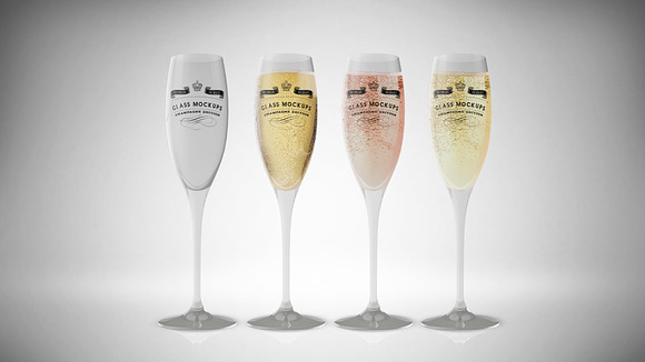 Glass Mockup - Champagne Glass Vol 8 in Product Mockups - product preview 2