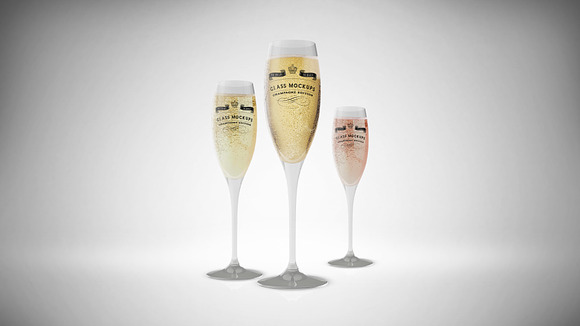 Glass Mockup - Champagne Glass Vol 8 in Product Mockups - product preview 3
