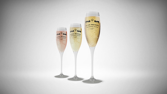 Glass Mockup - Champagne Glass Vol 8 in Product Mockups - product preview 4