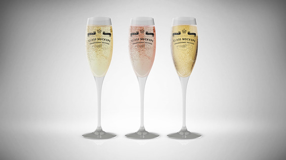 Glass Mockup - Champagne Glass Vol 8 in Product Mockups - product preview 5