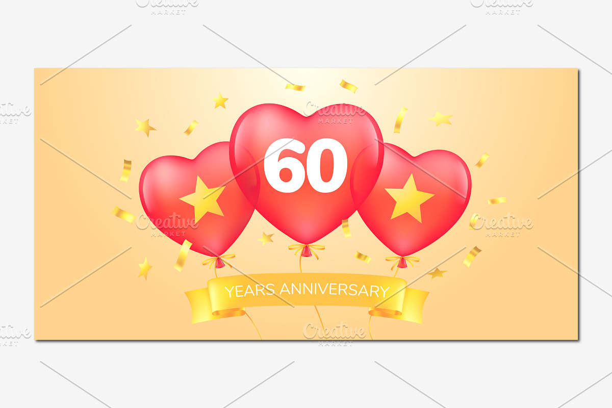 60 years anniversary vector design in Illustrations - product preview 8