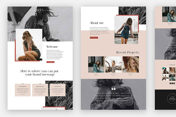 Squarespace Template: Iris in Website Templates - product preview 1