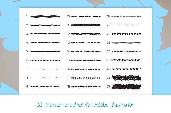 33 marker brushes for AI in Photoshop Brushes - product preview 1