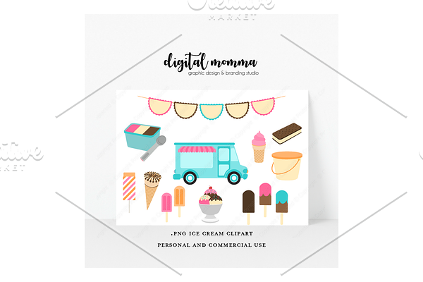Ice Cream Clipart, .PNG Graphics