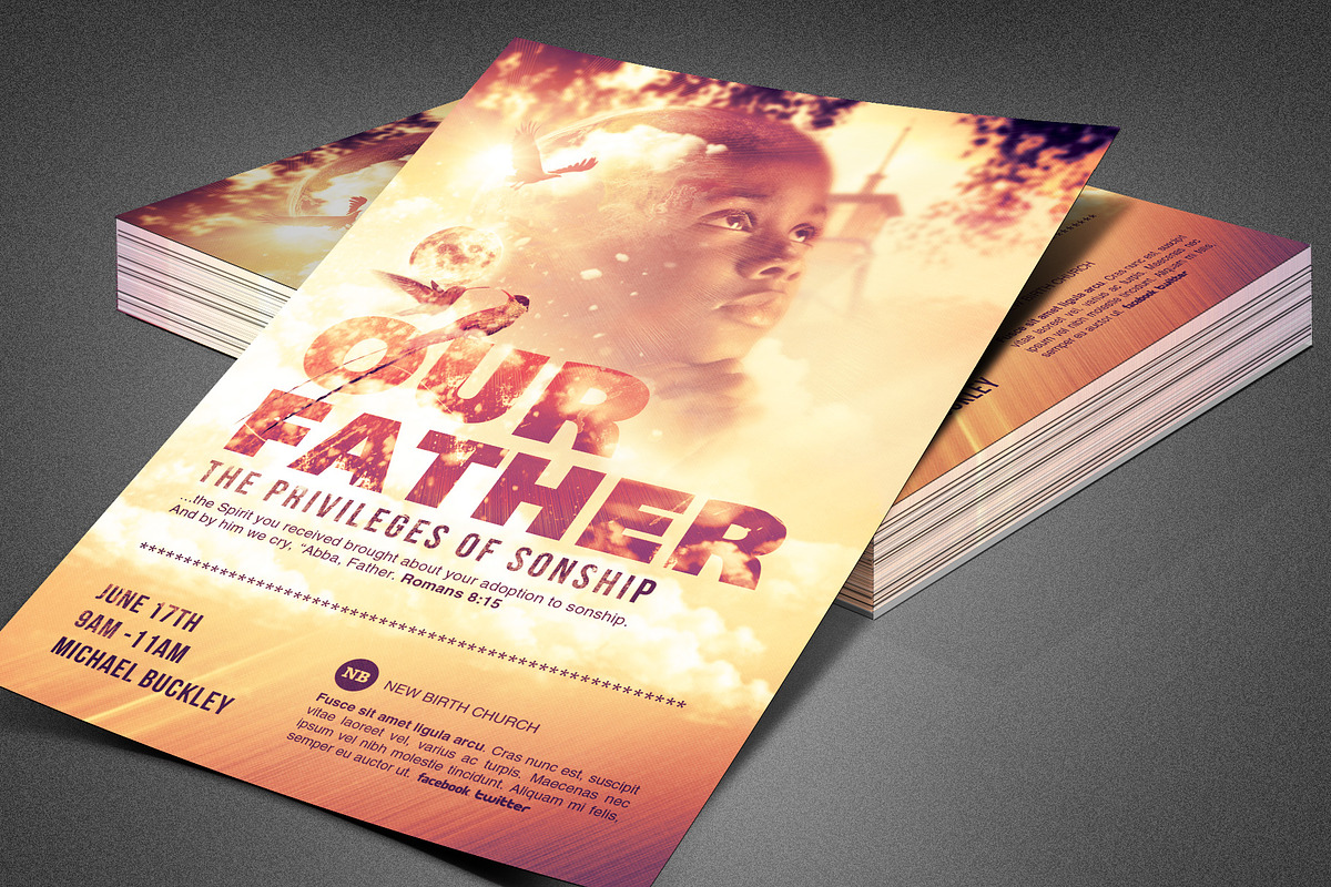 Our Father Church Flyer Template in Flyer Templates - product preview 8