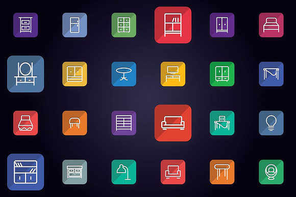 Home Appliances and Furniture Icons in Icons - product preview 2