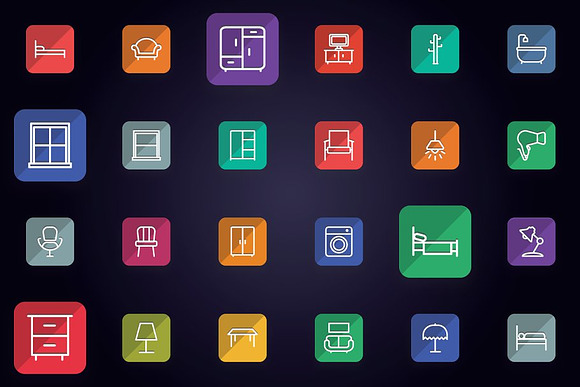 Home Appliances and Furniture Icons in Icons - product preview 3
