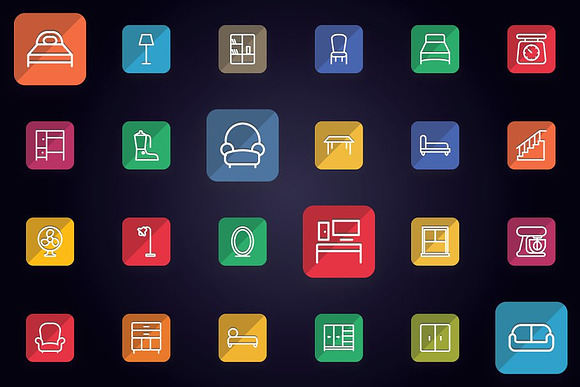 Home Appliances and Furniture Icons in Icons - product preview 4