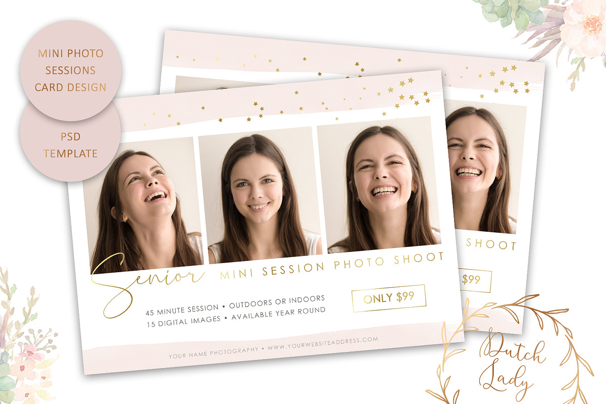 PSD Photo Session Card Template #31 in Card Templates - product preview 8