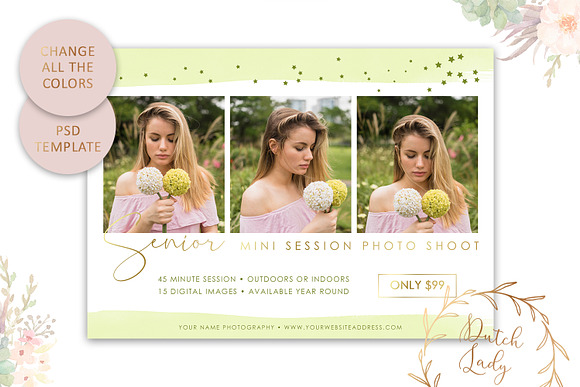 PSD Photo Session Card Template #31 in Card Templates - product preview 2