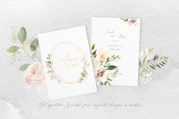 Exquisite Flora. Watercolor set. in Illustrations - product preview 4