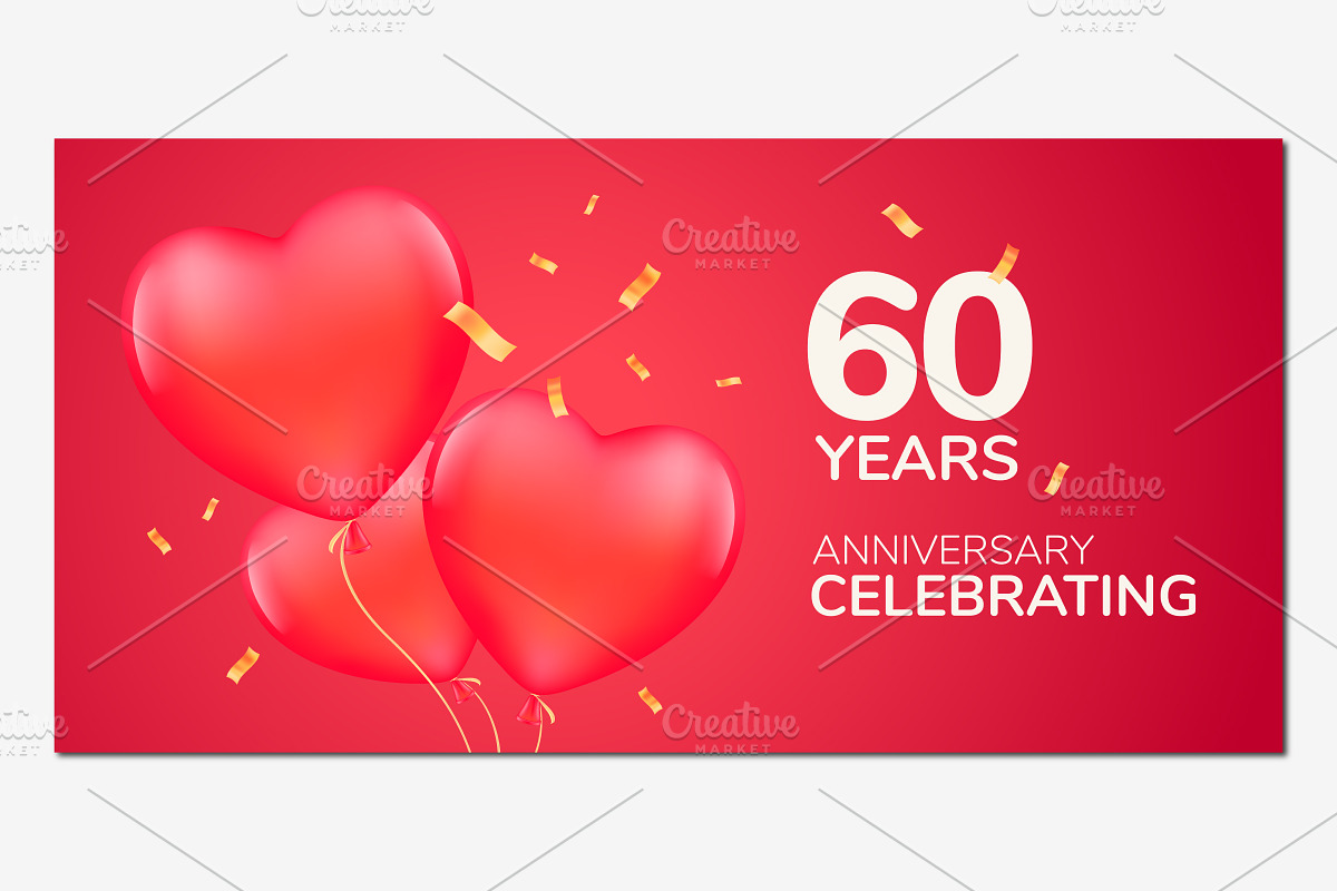 60 years anniversary vector design in Illustrations - product preview 8
