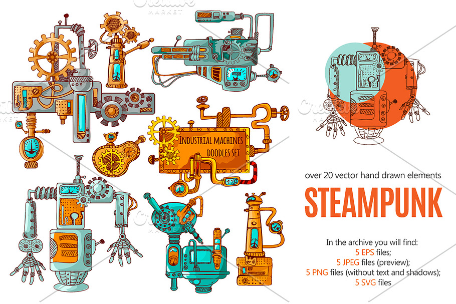 Steampunk Sketch Set