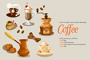 Coffee Doodle Set