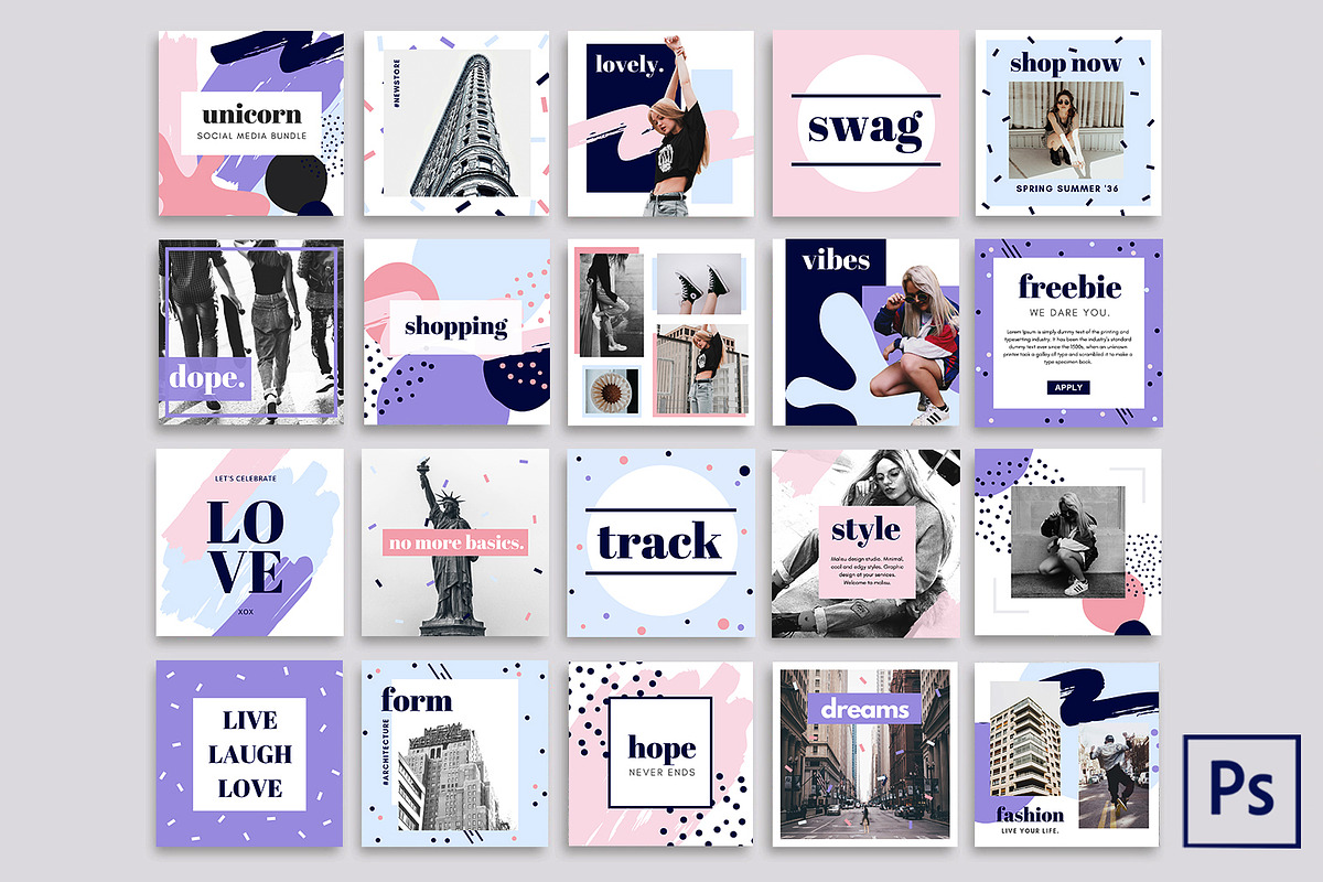 PSD | Unicorn Social Media Pack in Instagram Templates - product preview 8