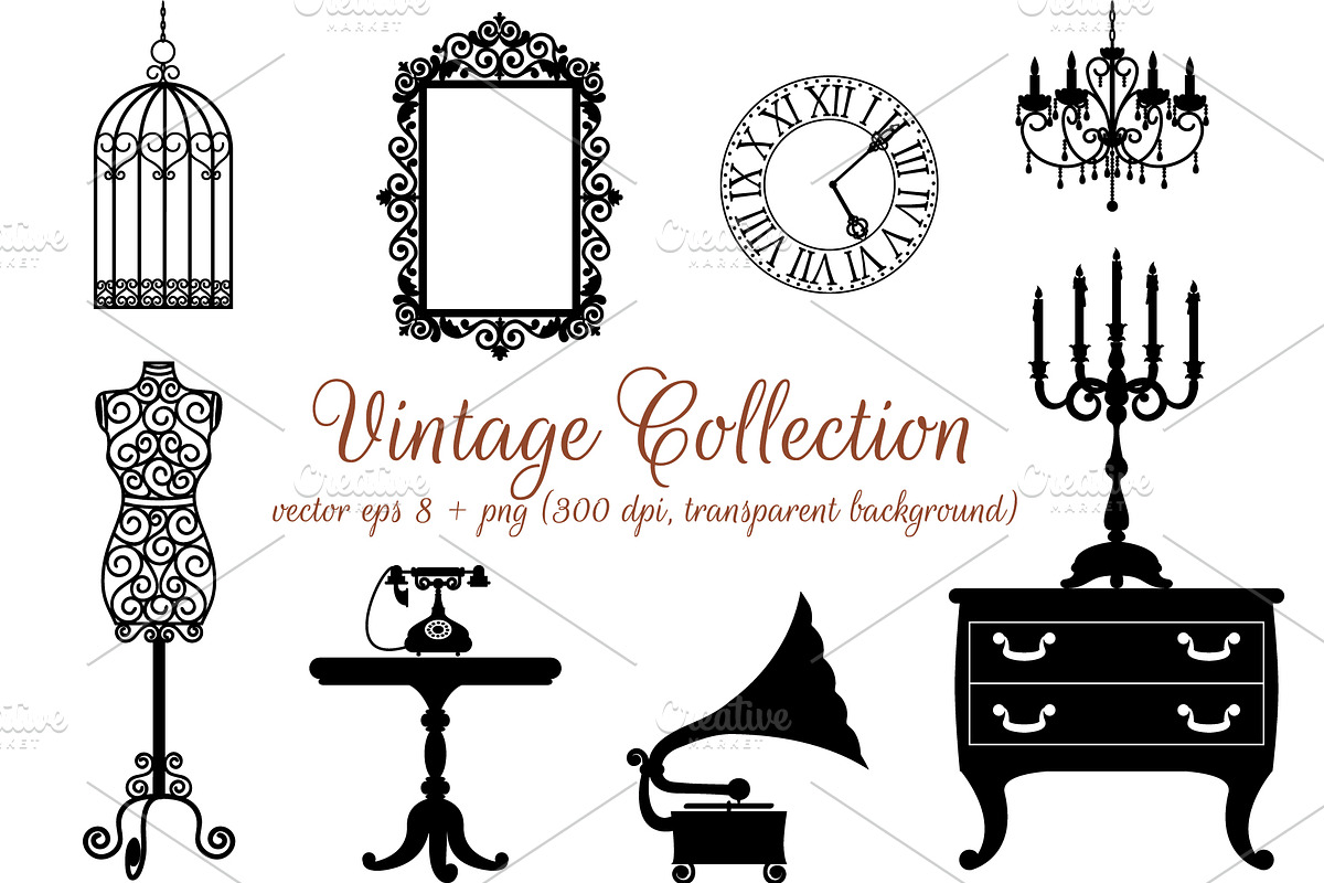 Vintage collection (EPS + PNG) in Objects - product preview 8