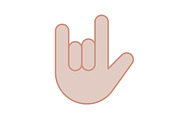 Love you hand gesture color icon