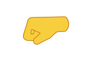 Left fist emoji color icon