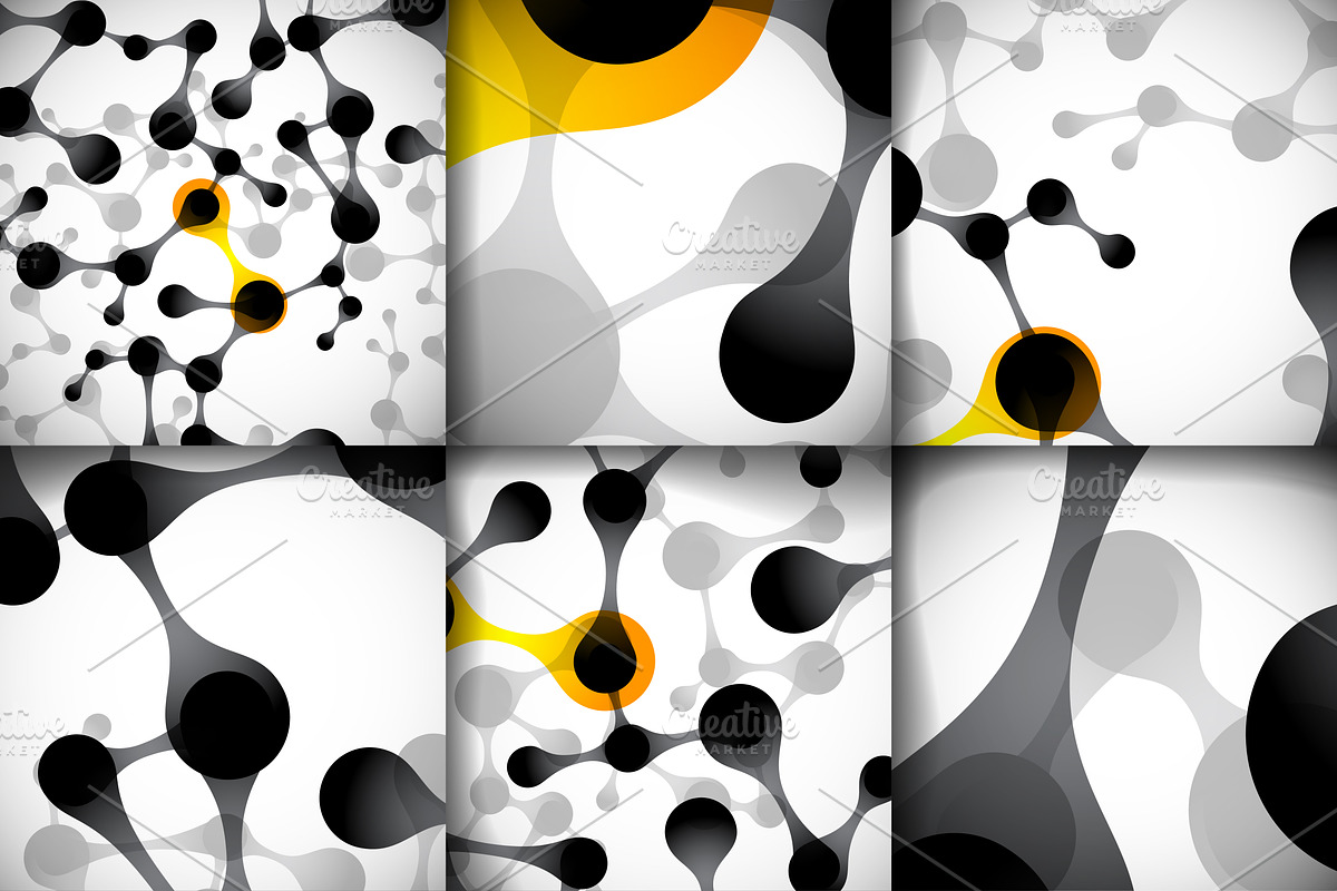 Set of molecular backgrounds. in Textures - product preview 8