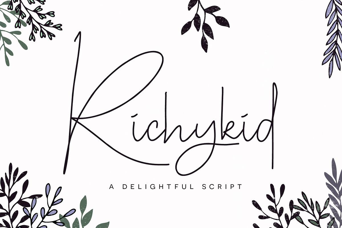 Richykid Font in Script Fonts - product preview 8