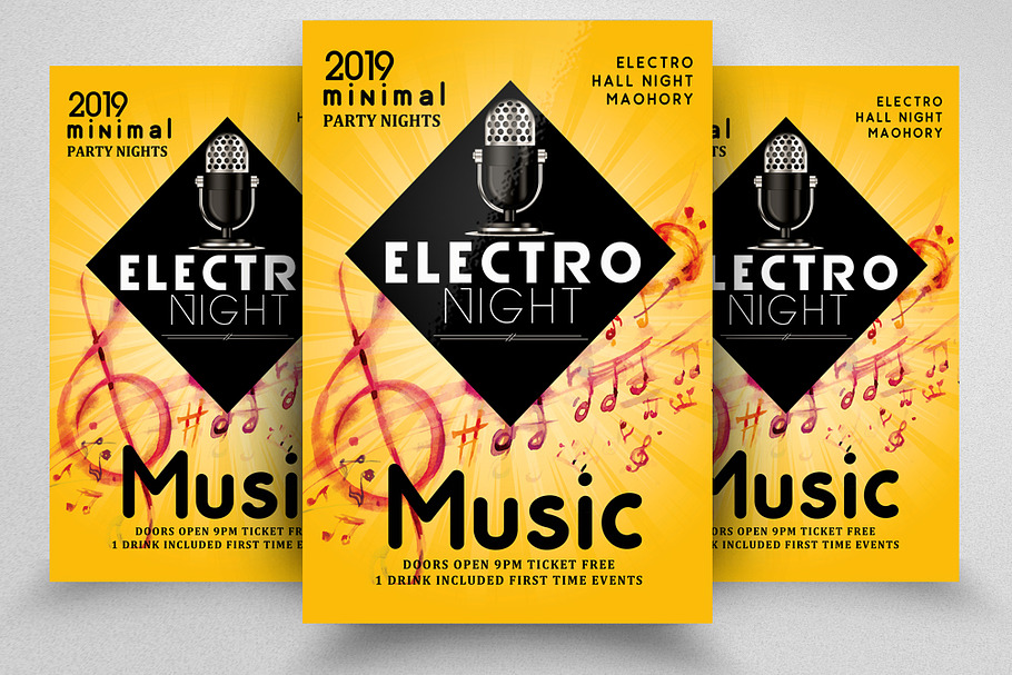 Electro Party Night Flyer in Flyer Templates - product preview 8