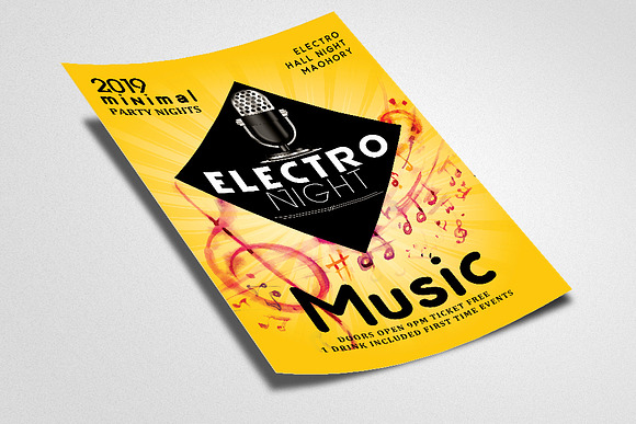 Electro Party Night Flyer in Flyer Templates - product preview 1