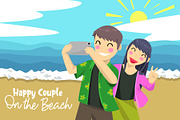 Happy Couple - Vector Illustration