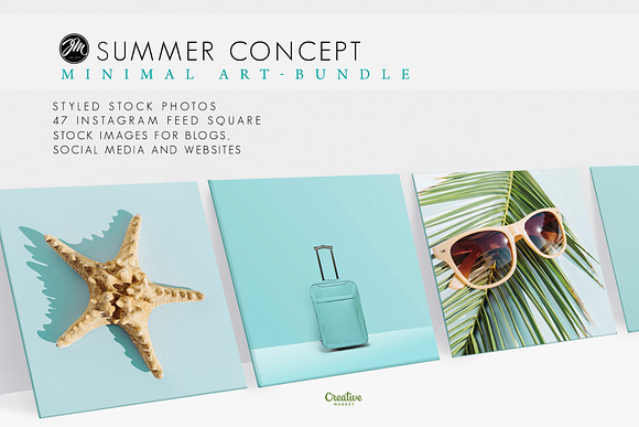 Summer concept bundle in Social Media Templates - product preview 1