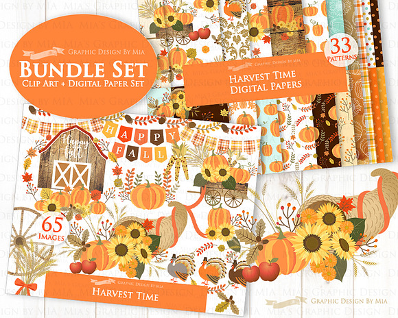 Thanksgiving, Harvest Time, Fall in Illustrations - product preview 1