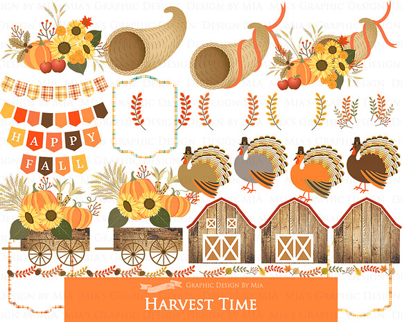 Thanksgiving, Harvest Time, Fall in Illustrations - product preview 3