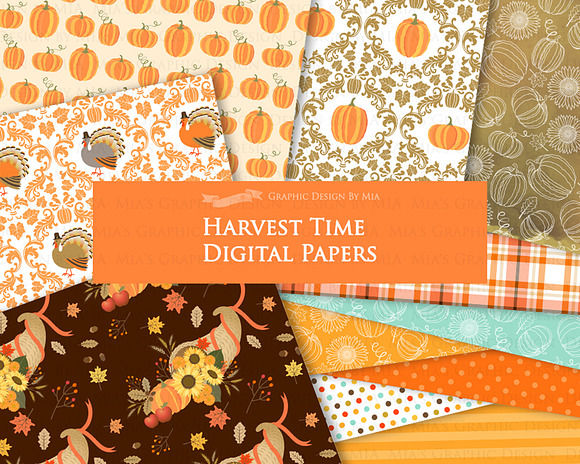Thanksgiving, Harvest Time, Fall in Illustrations - product preview 8