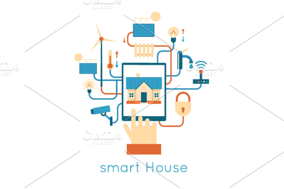 Smart House. Flat design. in Illustrations - product preview 8