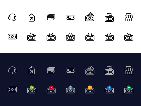 Basic E-commerce Icon Set in Money Icons - product preview 3