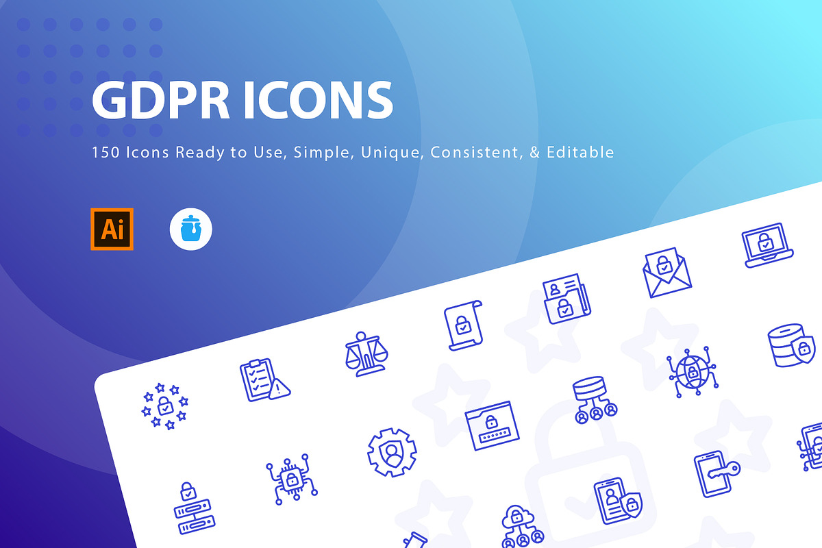 GDPR  Full Pack Icon Set in Server Icons - product preview 8