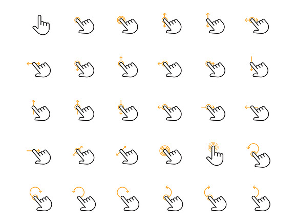 Gesture Full Pack Icon Set in Infographic Icons - product preview 1