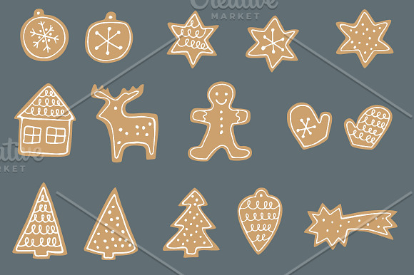 Gingerbread cookies - VECTOR in Illustrations - product preview 3