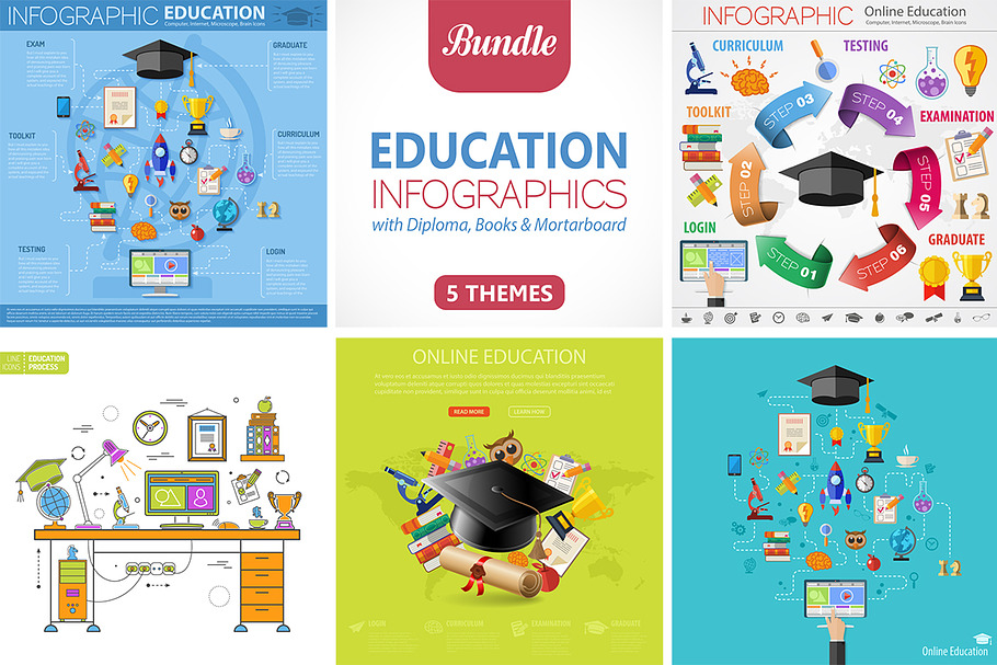 Online Education Infographics in Infographic Icons - product preview 8