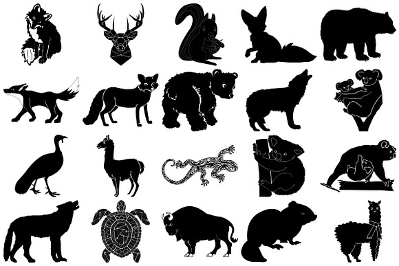 Forest Animal Silhouettes AI EPS PNG in Illustrations - product preview 2