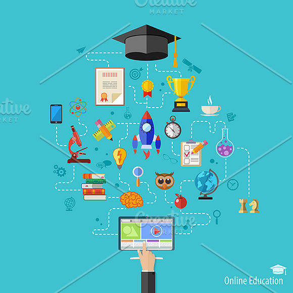 Online Education Infographics in Infographic Icons - product preview 6