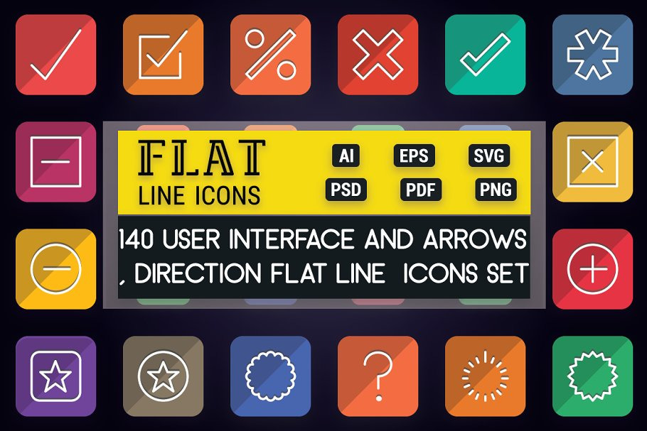 Arrows and User Interface Flat Icons