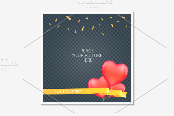 Collage of photo frame vector