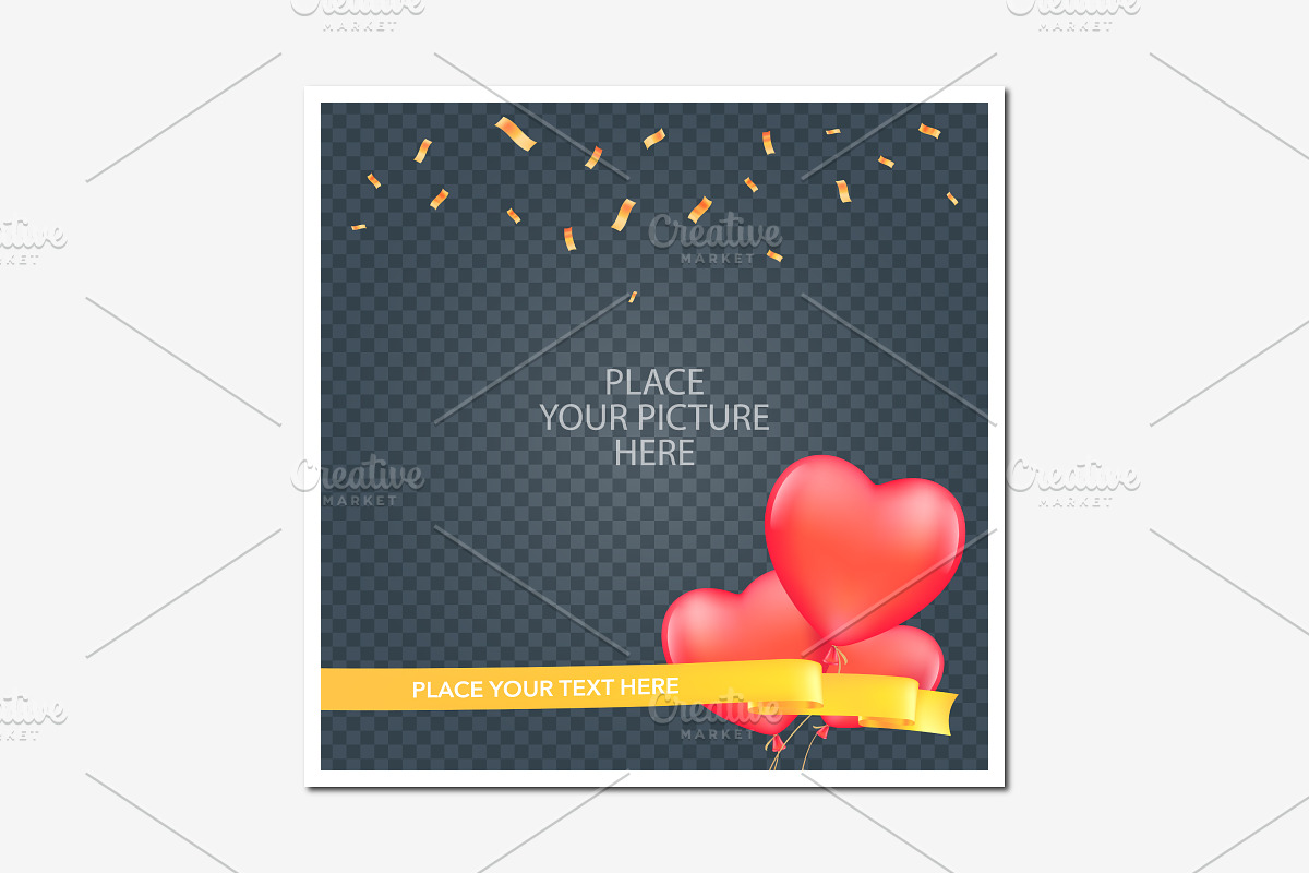 Collage of photo frame vector in Illustrations - product preview 8
