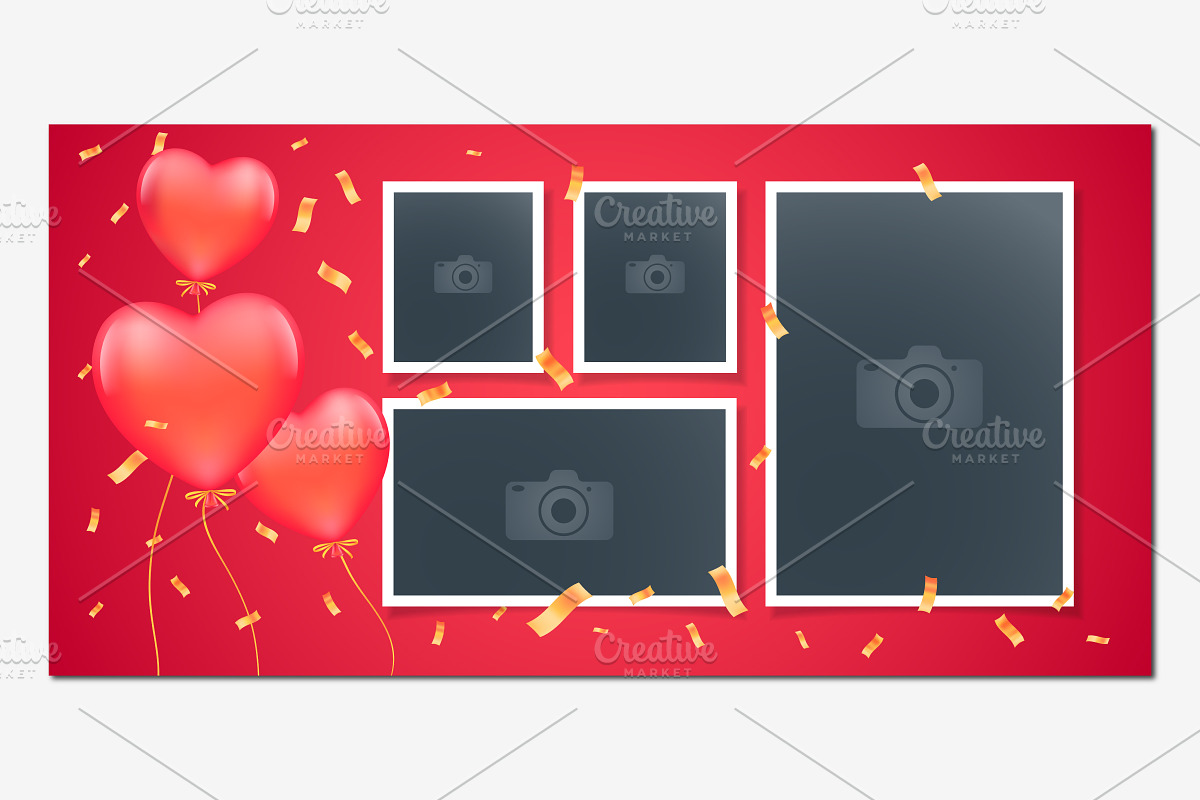 Collage of photo frames vector in Illustrations - product preview 8