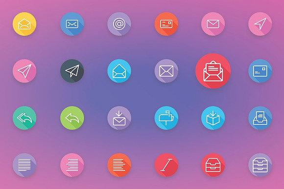 Text and Email Flat Line Icons in Icons - product preview 4